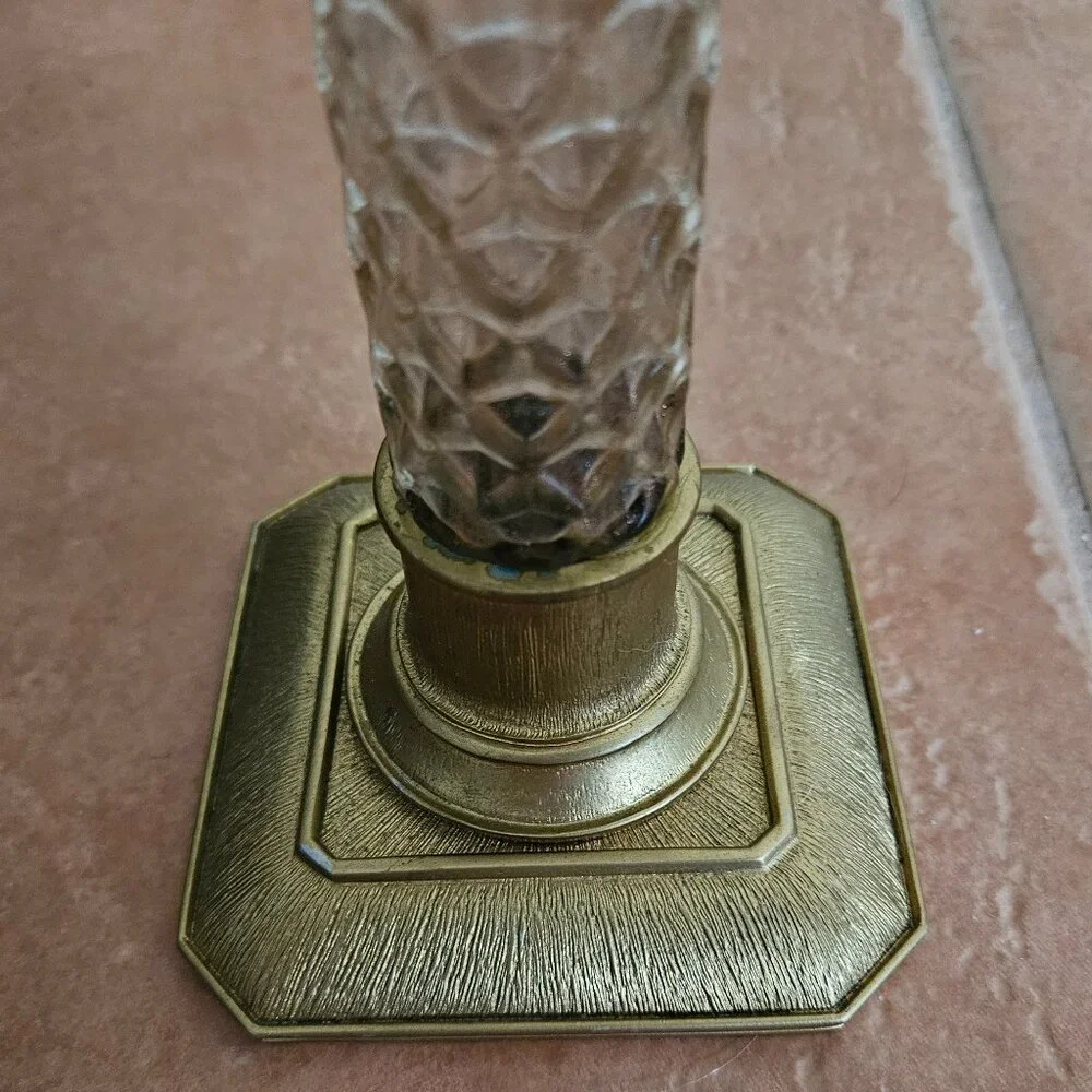 RARE JAY STRONGWATER FLORA & FAUNA PALM TREE ENAMEL CRYSTAL CANDLE HOLDER OBJET